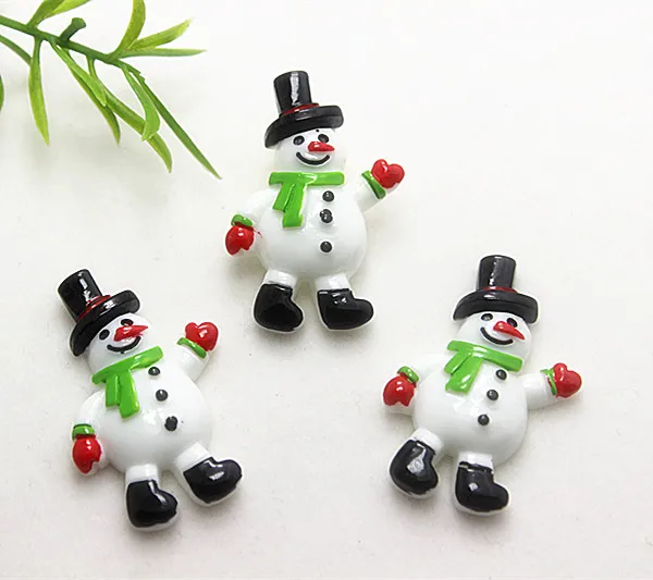 

10pcs Cute New Design Resin Snowman Flatback Cabochons for New Year Home Decoration,26*40mm(SD1024)