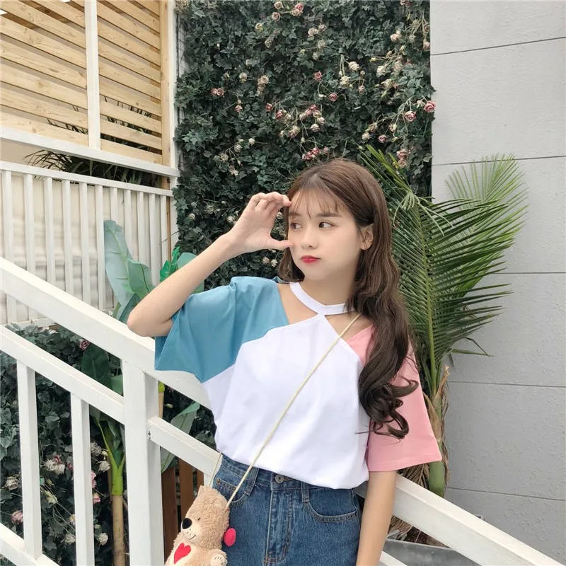 T-shirts Women Sweet Fashion Loose Soft Leisure Korean Style Harajuku Womens Clothing All-match Simple Daily Students Chic 2020