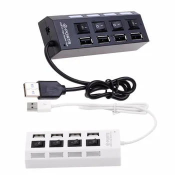 

High Speed 4 Port USB 2.0 External Multi Expansion Hub ON OFF for Switch