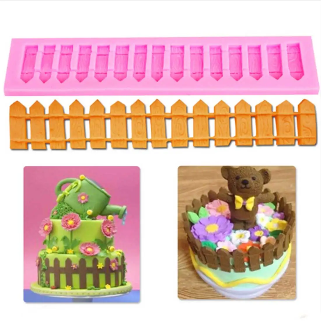 

Cake Decorating Tools DIY Fence Silicone Mold Fondant Cake Baking Tools Silicone Moulds Pastry Sugercraft