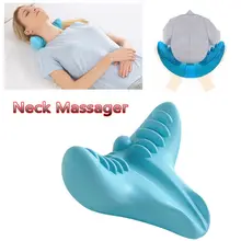 Almohada masajeador relajante de cuello portátil almohada de gravedad reposapiés cuello Cervical hombro suelto masaje de dolor tracción Kits de aseo