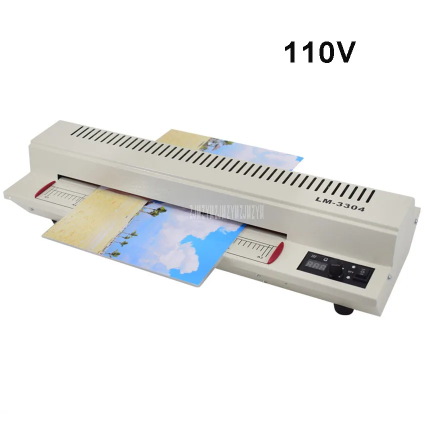 

110V 600W Photo Document Paper A3 A4 Laminating Film Machine Cold/Hot Laminator Knob Temperature Adjust Width 330mm LM-3304-A3