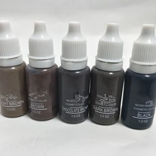 5 шт., набор чернил для татуажа, 15 мл(1/2 OZ) Перманентный макияж бровей пигмент темно-светло-коричневый шоколад черный набор цветов