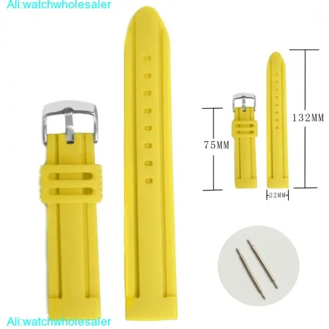 22mm Banana Yellow Silicone Jelly Rubber Lady Men Watch Band Straps WB1072M22JB