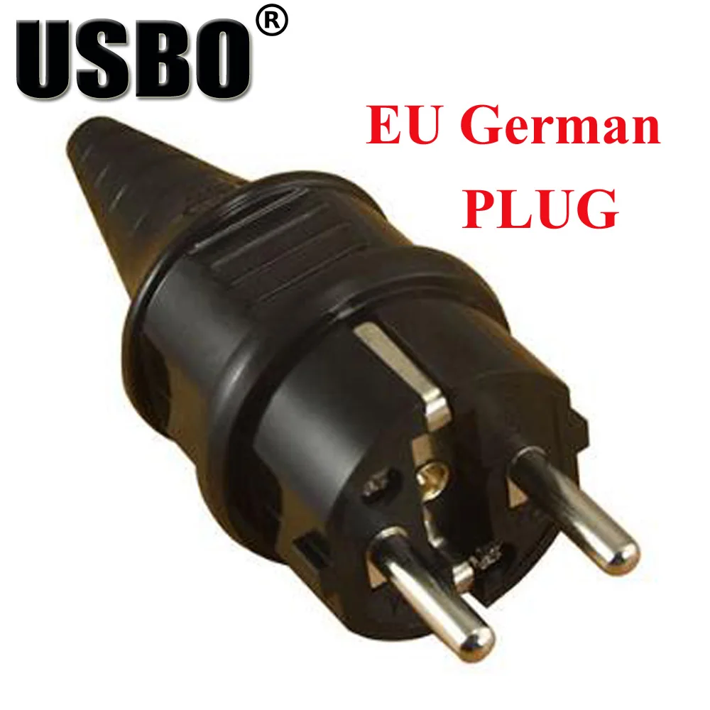 Buy Black 16A 250V grounding removable AC Power adaptor plug EU Germany 2 pins