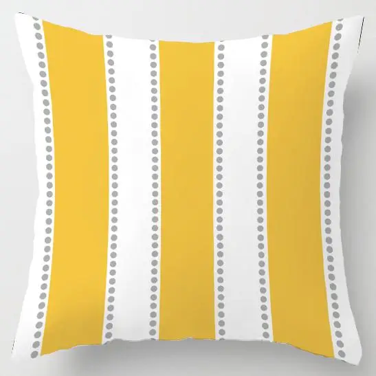 Подушка в скандинавском стиле, желто-серая, современная, Минималистичная, с геометрическими полосками, Ромб, абстрактная художественная подушка, домашний декор для офисного стула - Цвет: A2