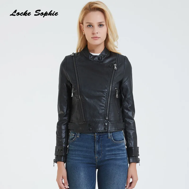 Women's Plus size short jacket blazers 2019 Autumn PU leather zipper Splicing faux fur Small Jacket Skinny locomotive blazers