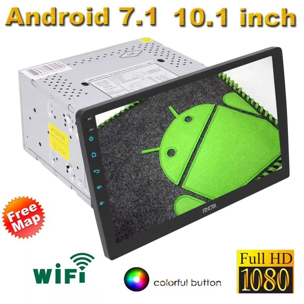 EinCar 10 1 дюймов 2 Din Android 7 стерео в тире головное устройство Multi-touch Экран gps навигации