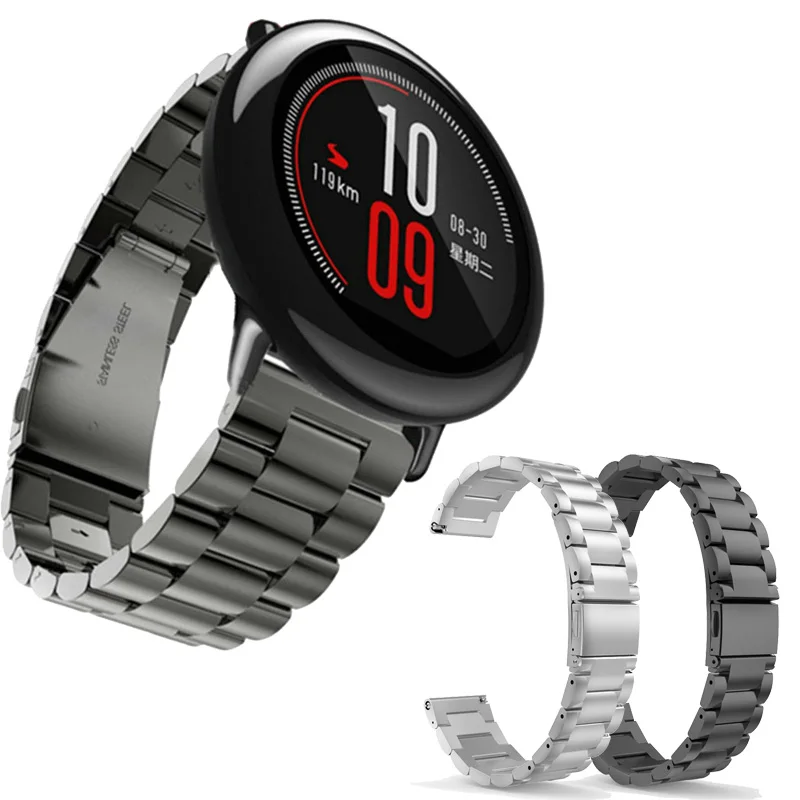 22MM Stainless Metal Strap For Xiaomi Huami Amazfit Stratos 2/2S Smart Watch Band Replaceable Bracelet For Huami Amazfit Pace