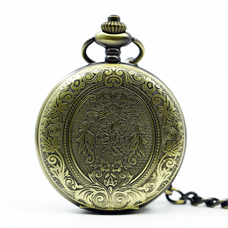 

Fob Watch Vintage Bronze Pocket Watch Necklace Chain Pendant Men's Women Relogio De Bilso WP4024