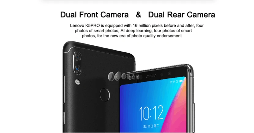 Глобальная прошивка lenovo K5 Pro L38041 смартфон SDM636 Восьмиядерный 5,9" дюймовый Android 8,1 задний 16,0 Мп+ 5,0 МП 4050 мАч аккумулятор LTE