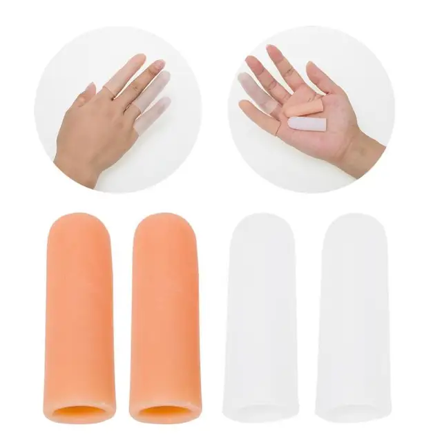4pcs Soft Silicone Gel Toe Finger Protector Sleeve Cracked Skin