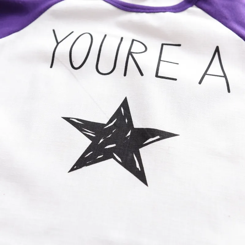 Children Clothing Long Sleeve Girl T-shirt Boys Girls Tops Tee Shirts Letter Print Toddler Boy Shirts Patchwork Kids Clothes  