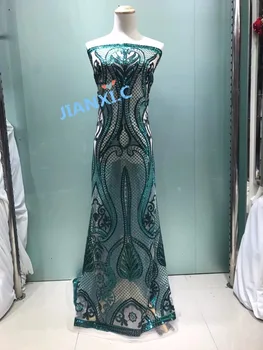 

best Quality sequins French Tulle Lace Fabric Embroidered Nigerian Laces Fabric David-111633