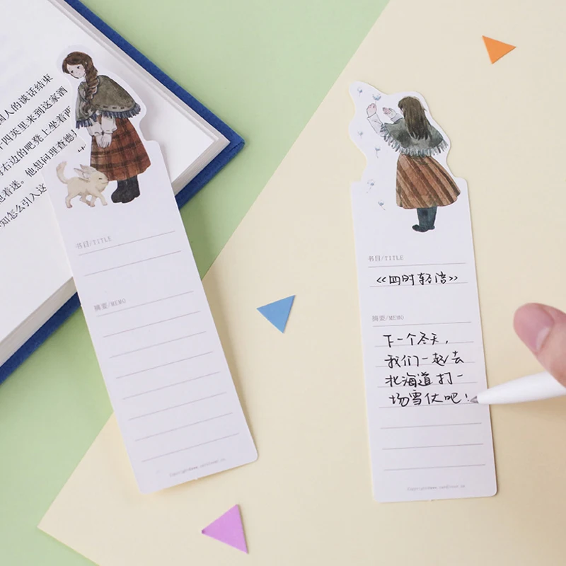30 шт./кор. милый любовник девушки шепот закладка Мультфильм бумажная Закладка
