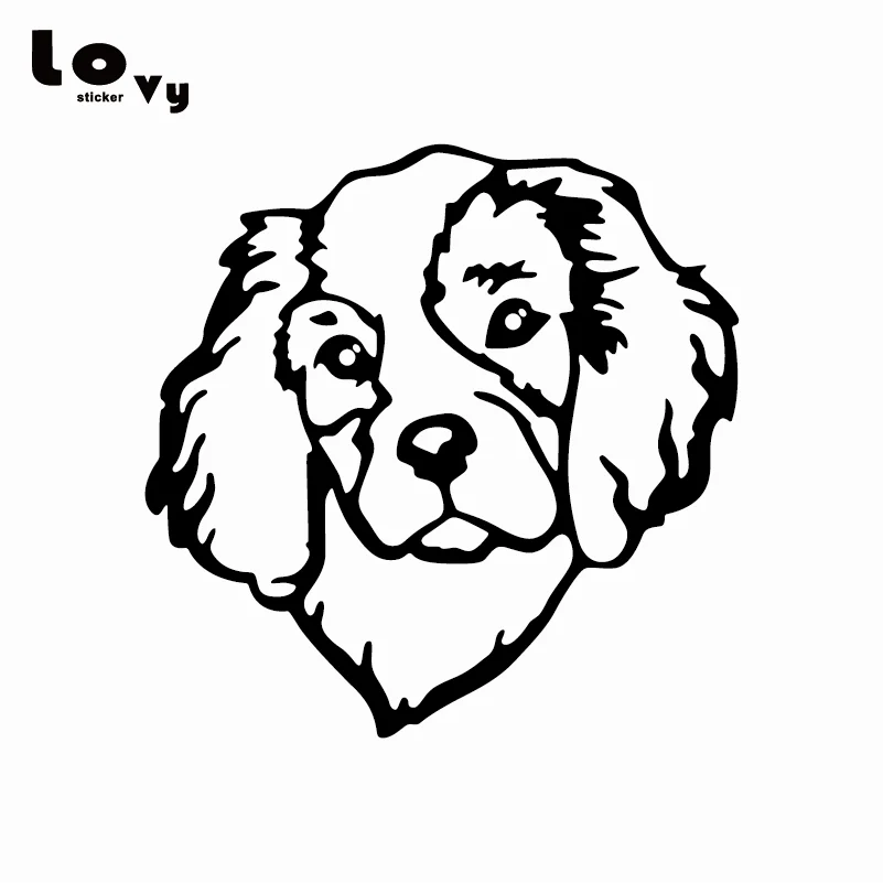 Cavalier King Charles Spaniel Anjing Peliharaan Vinyl Stiker Mobil