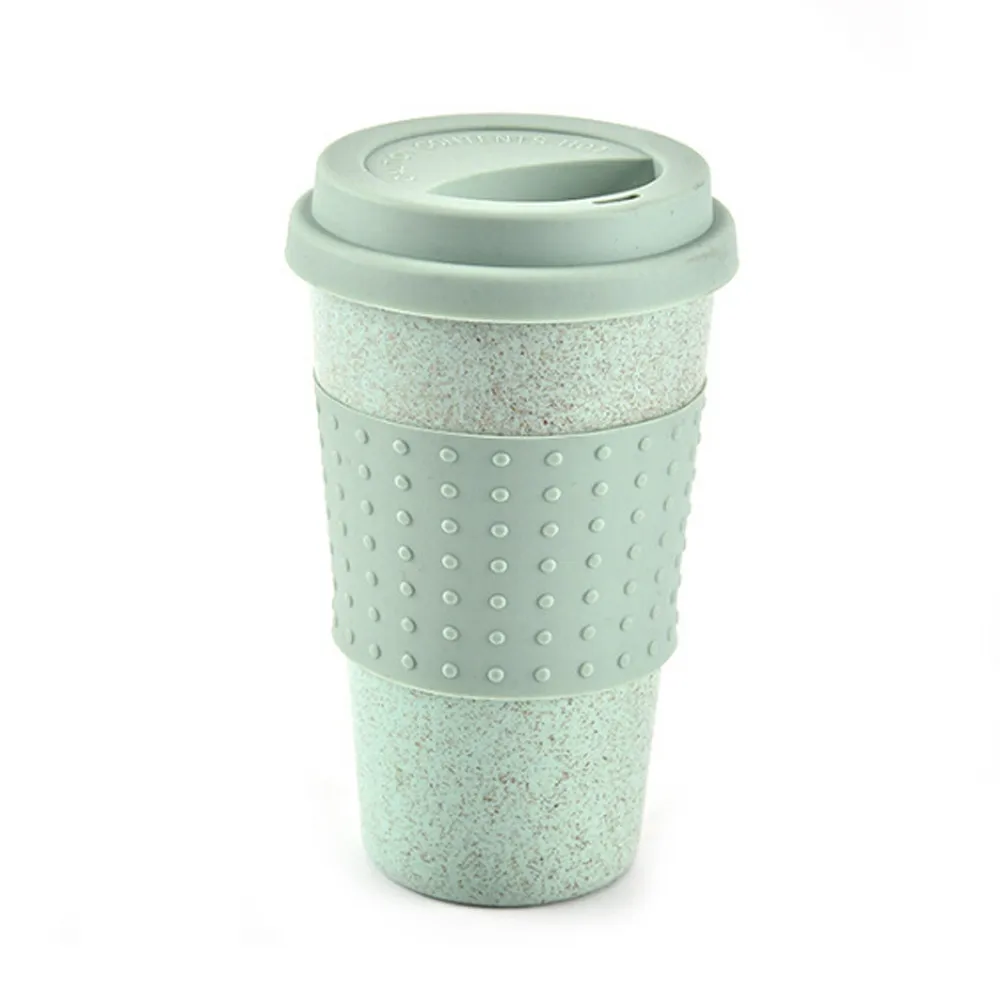 

Thermos Bottle Green Kitchen Wheat Straw Coffee Cup Mug Tumbler with Lid Eco-friendly Unbreakable L522