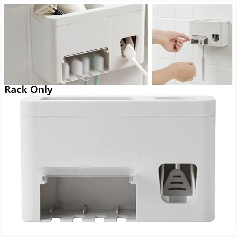

Multifunctional Automatic Lazy Toothpaste Squeezer Wall Hanging Full Toothbrush Rack Dispenser Bathroom Accessories Set