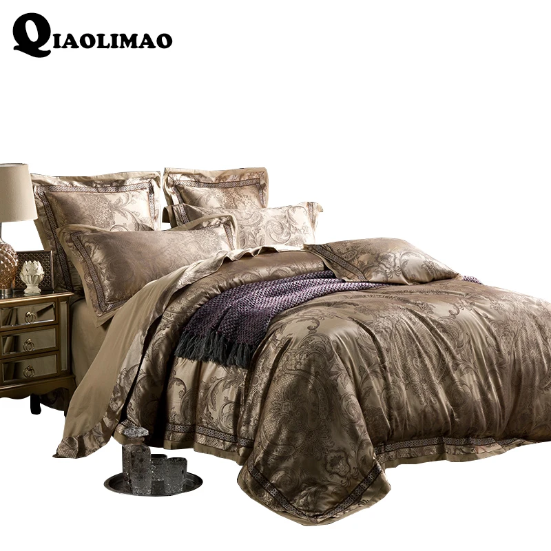 Buy Luxury Sateen Jacquard Bedding Set King Queen Size