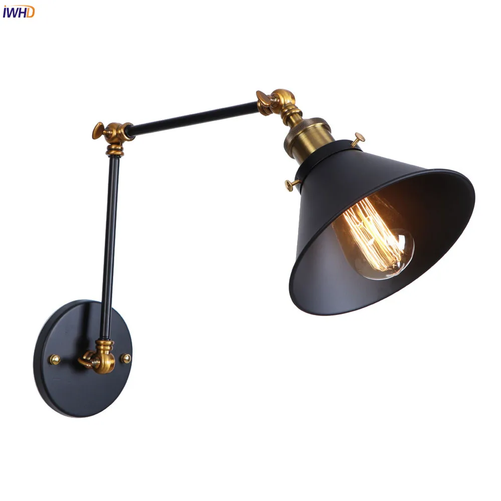 IWHD Loft Industrial Retro Wall Lights Fixtures Bedroom Stair Edison Style Home Lighting Long Arm V - 32901101255
