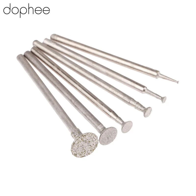 

dophee 6PCS 2.35mm Diamond Grinding Head Jade Pound Mound Carving Word Jade Tools Needle Agate Engraving Tool C2 1/2/3/4/6/8MM