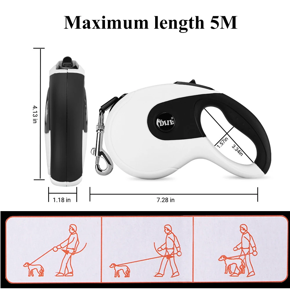 5 м выдвижной поводок для собак с мешком для какашек, автоматический удлиняющий поводок для собак, поводок для собак, аксессуары для домашних животных