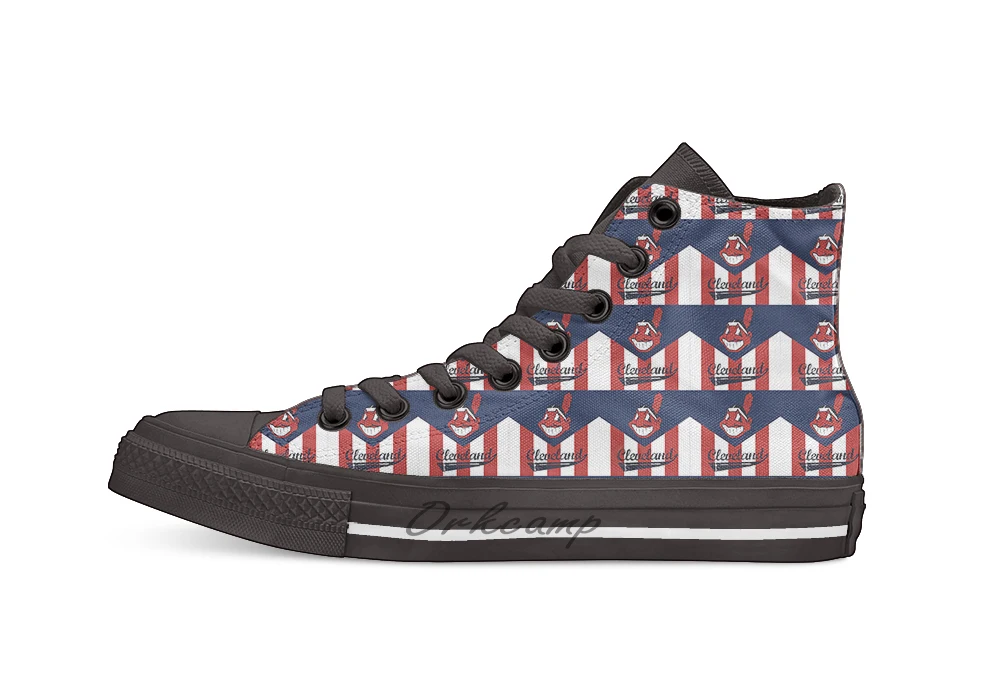 

Cleveland Indians Baseball Element Baseball Element High Top Canvas Shoes Flat Casual Custom Unisex Sneaker Drop Shipping