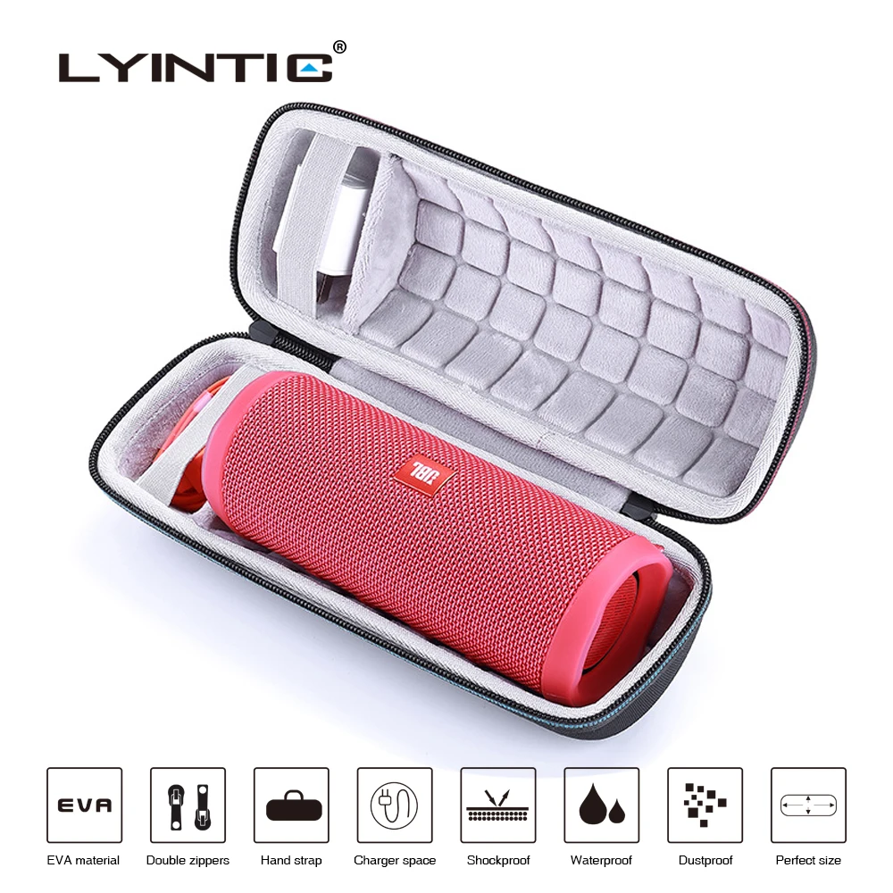 

Hard Travel Carry Column Cases Pouch Bag For JBL Flip 3 Flip4 Wireless Bluetooth Speaker Extra Space For Plug&Cables Zipper Bag