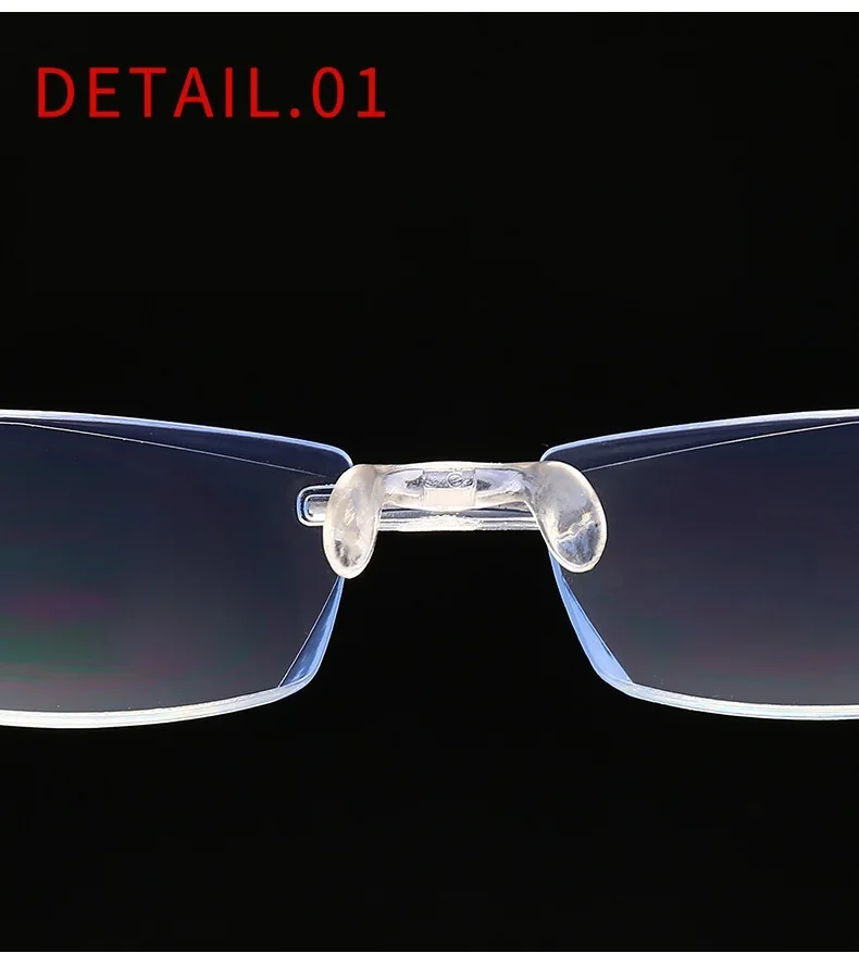 Ultralight Rimless Reading Glasses Women Men Blue Light Lnes Fashion Business Hyperopia Prescription Eyeglasses For Parents Gift