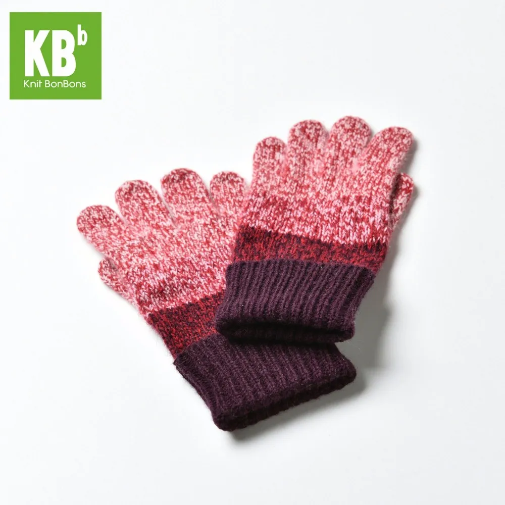 KBB Xmas Black Friday женские и мужские удобные разноцветные дизайнерские шерстяные вязаные зимние перчатки без пальцев с помпонами цельные перчатки