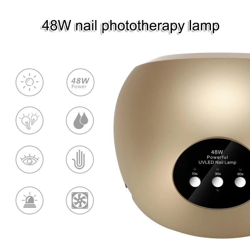 

48W UV Light LED Nail Dryer Curing Lamp Fingernail Toenail Gels Based Polishes Sensor Timer SSwell
