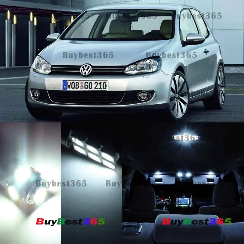 11x White Led Interior Lights Bulb Smd Kit Package Vw Golf