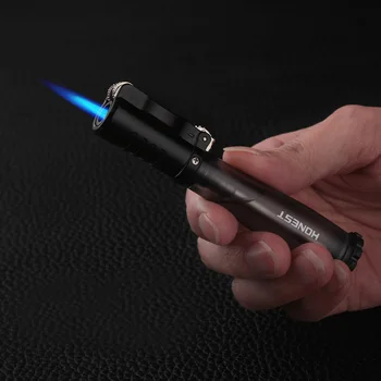 

Creative New Butane Gas Lighter Metal Outdoor Portable Free Fire Turbine Scrub Windproof Inflatable Spray Gun Lighter