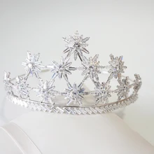 Wholesale Crystals Rhinestones Copper Cubic Zircon Wedding Tiara CZ Bridal Queen Princess Pageant Party Crown Bridesmaids wedding bridal tiara crown clear zircon crystal rhinestones women brides diadem pageant party