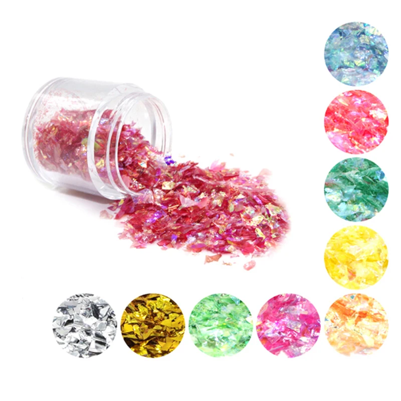 

12 Color Modeling Clay Shell Paper Crystal Epoxy Material Enclosure Irregular Candy Paper Slime DIY Filling Accessories