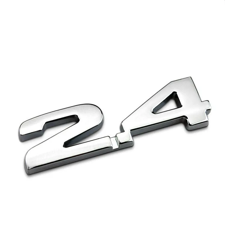 3D металлическая наклейка для автомобиля 2,4 VTEC, логотип для кузова автомобиля, эмблема для багажника, эмблема для украшения автомобиля