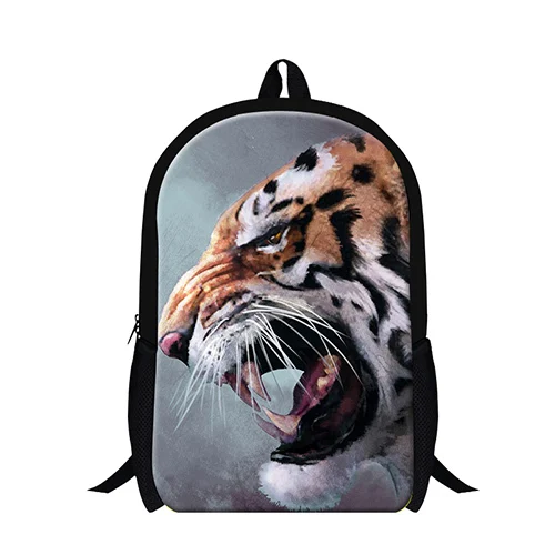 Прохладный Leopard рюкзак для подростка, животного Объёмный рисунок(3D-принт) Лев Back Pack для мальчиков, Детские Модные школьные портфели Bagpack ранцы - Цвет: Оранжевый
