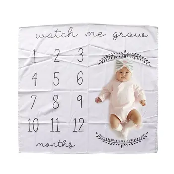 

Baby Blanket Newborn Swaddle Stroller Bedding Wrap New Photo Background Monthly Growth Number Photography Blanket