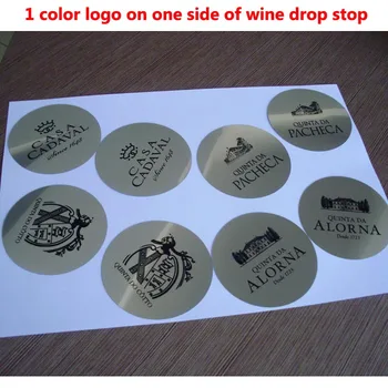 Customized logo printed on wine pourer drop stop pouring disc wine pourer wine set promotion gift