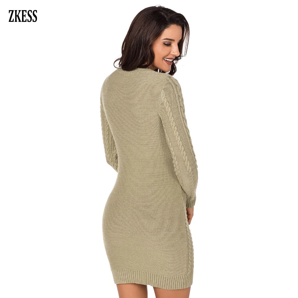 Khaki-Slouchy-Cable-Sweater-Dress-LC27865-16-2