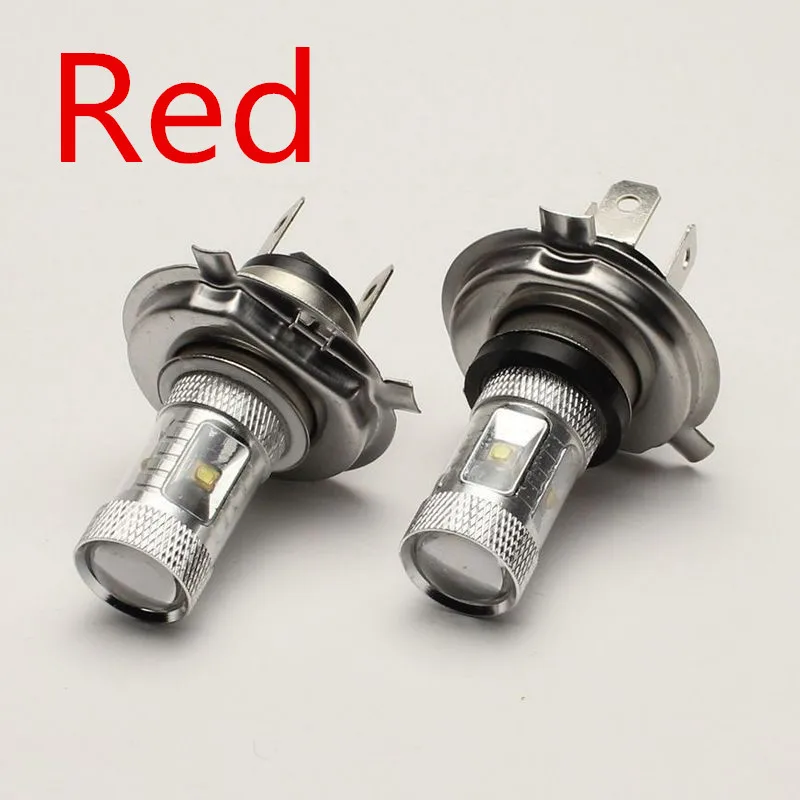 

2x 30W H4 DRL Red High Bright 6 LED Car Headlamp Fog Lamp Driving Light With 360 Degrees Beam Light Sourcing