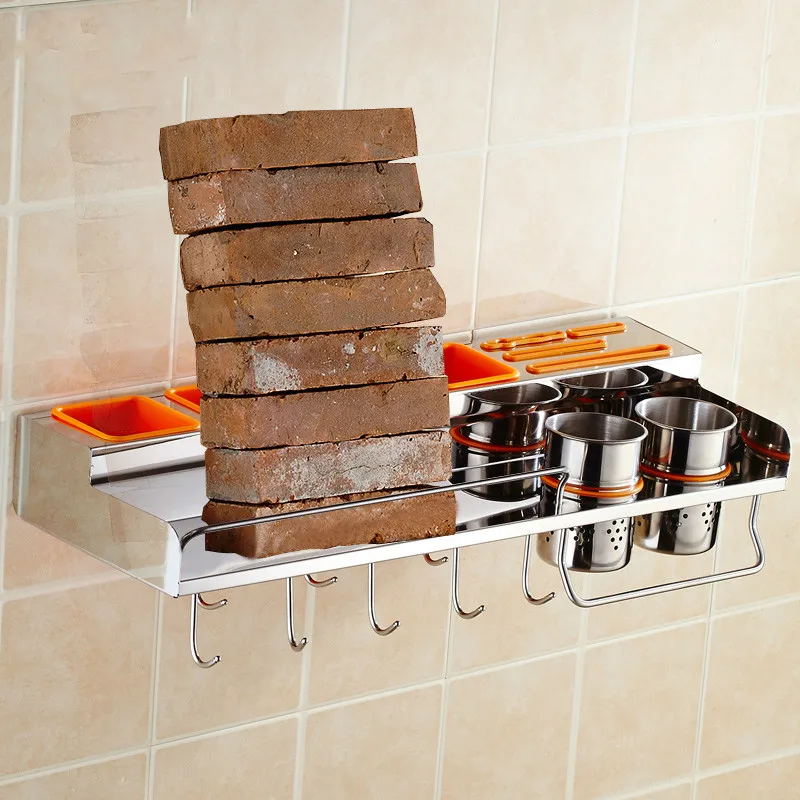 304 stainless steel kitchen shelves wall-mounted multi-function kitchen appliances shelf pendants with hooks LU50714 304 stainless steel kitchen shelves wall-mounted multi-function kitchen appliances shelf pendants with hooks LU50714