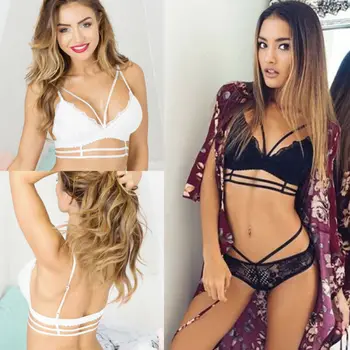 

Floral Lace Sexy Unpadded Underwire Bra Sheer Lace Plunge Bralette A-D Newest