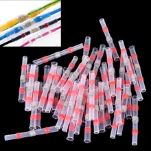 50 шт. термоусадочные стыковые соединители уплотнение электрического провода обжимные соединители красный Ассорти припоя рукав AWG22-18