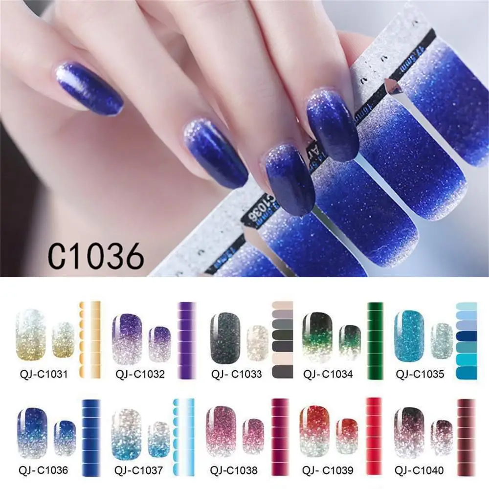 

1 Sheet Fashion DIY Full Cover Self Adhesive Wraps Decals Gradient Color Nail Stickers Art Tips Manicure Decorations