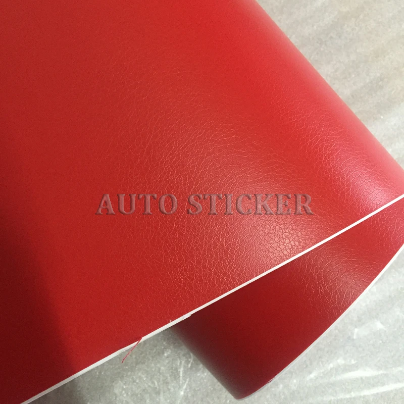 red leather skin car interior vinyl wraps 4