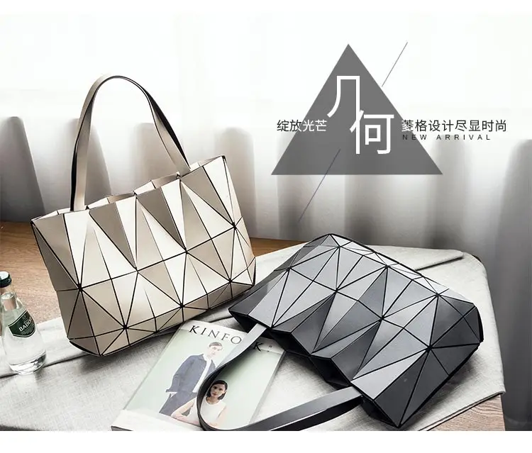 Lasen bag hot sale women BAO BAO Bag Lady Geometry Package Sequins Mirror Saser Plain Split Joint Mujer Mosaic Top Handle Tote Shoulder Bags (2)