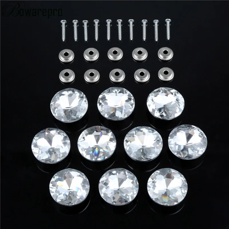 

16-30MM 10PCS Diamond Pattern Crystal Upholstery Nail Stud Sofa Bed Headboard Decor Wall Decor Furniture Decoration Nails Button