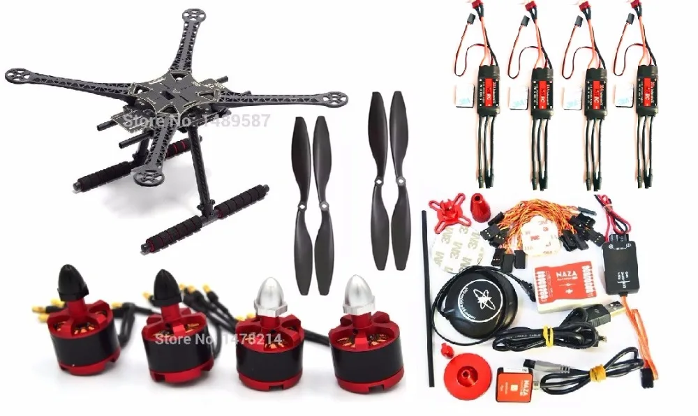 Naza M Lite Flight controller board+ S500 PCB Frame Kit 500mm with Carbon Fiber Landing Gear + 2212 920kv motor 30A simonk ESC | Игрушки и
