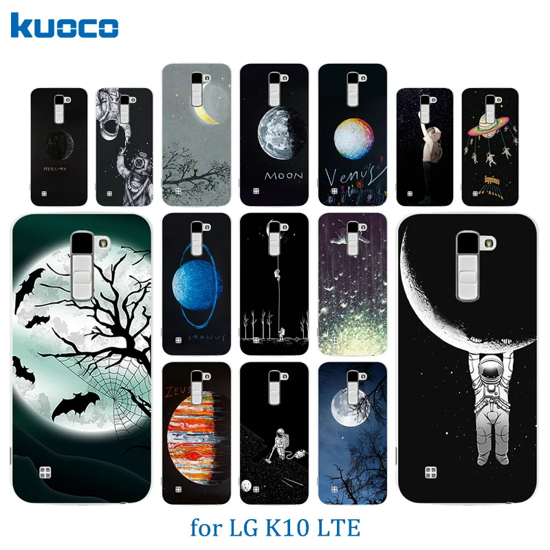Back Cover For LG K10 LTE K420N K430 K430ds F670 Soft TPU Space Moon Pattern Phone Cases for K410 Clear Matte Shell |